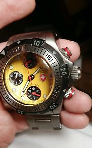 CX SWISS MILTARY 20000 WATCH Yellow Extreme Diver Auto Watch-- #1948 For Sale
