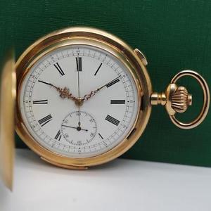 TEMPORA MINUTE REPEATER & CHRONOGRAPH 18K SOLID GOLD POCKET WATCH