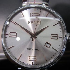 FENDI MEN'S WATCH AUTOMATIC ALL S/S SAPPHIRE DATE ORIGINAL SWISS F201016000 NEW