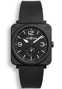 Bell & Ross BR-S Ceramic Quartz BRS Black Ceramic Wrist Watch