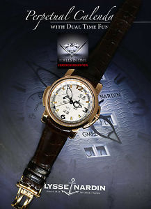 Ulysse Nardin GMT Perpetual Calendar 18k Rose Gold Mens Watch Box/Papers 322-66