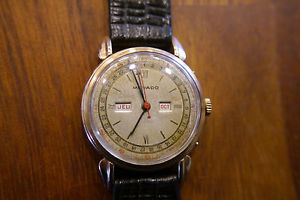 Vintage Movado Triple date 18ct rose gold watch