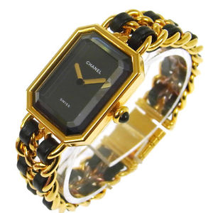 Authentic CHANEL Vintage Premiere Wristwatch Gold Quartz Swiss Made #M G02631