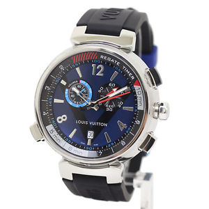 Louis Vuitton Tambour Regatta Navy 44 Watch Q102D0 Never Used Excellent++