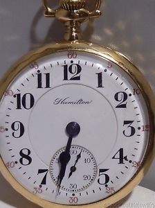 1915s 14K Gold Hamilton Pocket Watch 992 16 Size 21 Jewel RR Grade