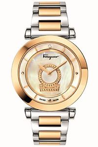 Ferragamo Women's FQ4250015 Minuetto Diamond MOP Dial Two-Tone Steel Watch