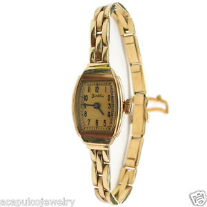 Vintage Zentra 14K Yellow Gold Ladies Mechanical Watch "RARE"