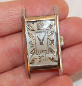 Vintage Man's HAMILTON Solid Platinum Watch 19j 982 Running Diamond Dial