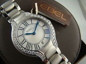 *NEW* Ebel Beluga Silver Dial Stainless Steel & Diamond Ladies Watch 1216071