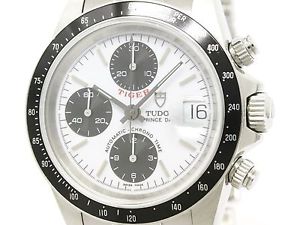 Polished TUDOR Chrono Time Prince Date Tiger Automatic Mens Watch 79280 BF113357