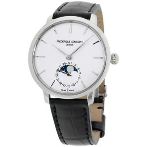 Frederique Constant Slimline Moonphase Silver Dial Men's Watch FC703S3S6