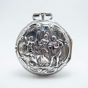 1786 Silver Repousse Verge Fusee Pocket Watch - Josephson London - Runs*
