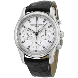 Frederique Constant Silver Dial Leather Strap Men's Watch FC396S6B6