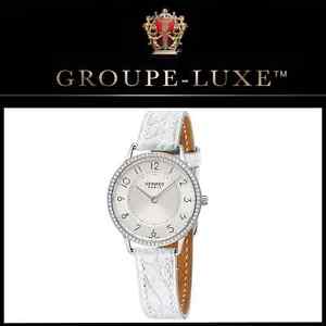 HERMES of PARIS | Cloud White Alligator Strap Watch | GROUPE-LUXE™