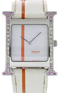 Hermes "H" Hour Stainless Steel and Diamond HH1.510