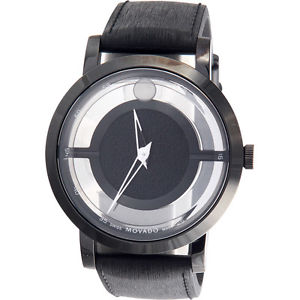 Movado Men's 0606568 Translucent Musuem Black PVD case  Black Rubber Dial Watch