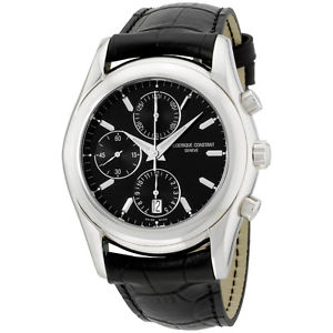 Frederique Constant Chronograph Black Dial Leather Strap Men's Watch FC392B5B6
