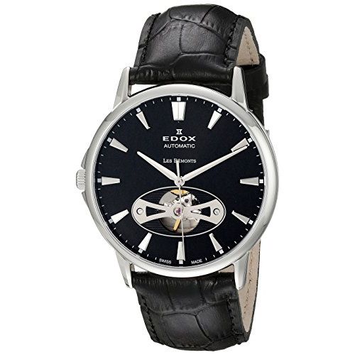 Edox Men's 85021 3 NIN Les Bemonts Analog Display Swiss Automatic Black Watch