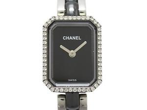 Authentic CHANEL Premiere Diamond Bezel Watches Stainless Steel Diamond H2163