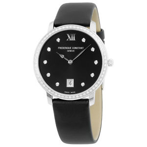 Frederique Constant Slimline Diamond Black Dial Ladies Watch FC220B4SD36