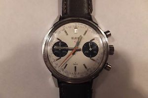 VINTAGE 1960's ELGIN CHRONOGRAPH WATCH 330 VALJOUX 7733 CARRERA WORKS WELL RARE