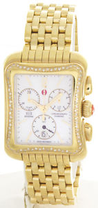 Michele Stainless Steel MoP Dial Deco Moderne TDW Link Watch MWW06U000038