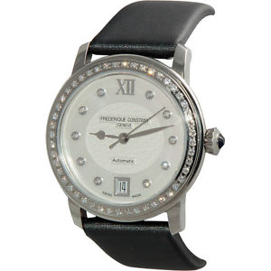 FREDERIQUE CONSTANT Slimline Mother of Pearl Diamond Ladies Watch FC303WHD2PD6