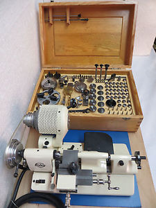 Boley F1  8 mm  with  accessories  in  wooden  box  watchmakers  lathe  Bergeon