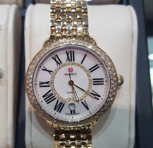 40% Off Michele watch MW21B01B0963-Serein 16 Gold Diamond-New from auth dealer