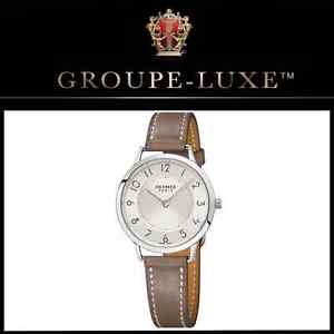 HERMES of PARIS | Smooth Taupe Calfskin Strap Watch | GROUPE-LUXE™