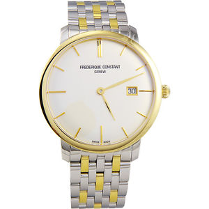 Frederique Constant Men's FC306V4S3B2 Slim Line Two-Tone Stainless Steel Watch