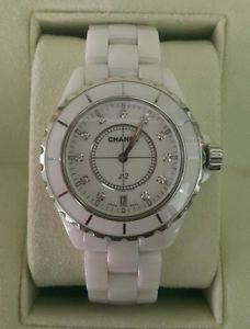100% Authentic Chanel J12 Mother Of Pearl Diamond Dial 38mm White Ceramic Watch