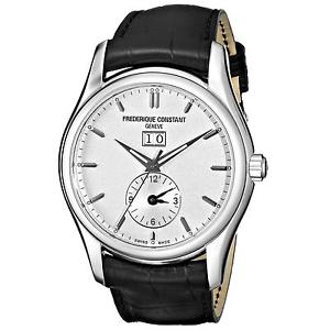 Frederique Constant Index Men's 43mm Automatic Black Calfskin Watch FC325S6B6