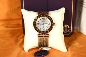 CHARRIOL® ALEXANDRE C LARGE ROUND PINK GOLD PLATED STEEL UNISEX WATCH LARGE