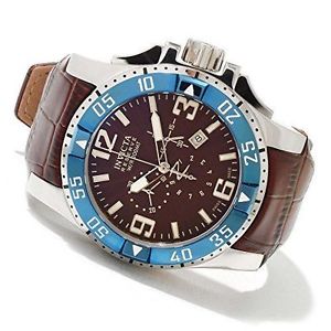 Invicta Men's 10912 Reserve Excursion Swiss Chronograph Brown Dial Leather Watch