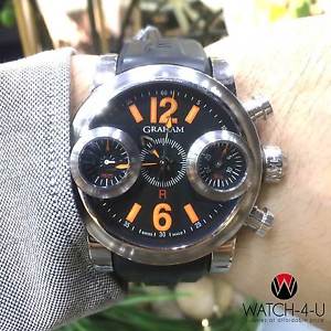 Mint Graham Swordfish 12-6 Automatic Chronograph Orange Numerals Men's Watch