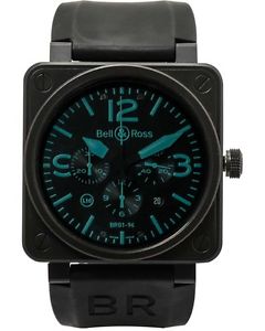 Bell & Ross Aviation BR0194 PVD LE Chronograph Auto Men's Watch BR01-94-SBlu