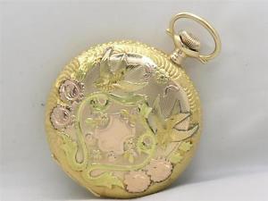 PERFECT MULTI-COLOR SOLID 14K YELLOW GOLD 16S ILLINOIS HUNTER CASE, SERVICED!!