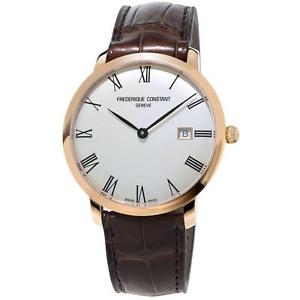 FREDERIQUE CONSTANT MEN'S SLIMLINE 40MM BROWN AUTOMATIC WATCH FC-306MR4S4