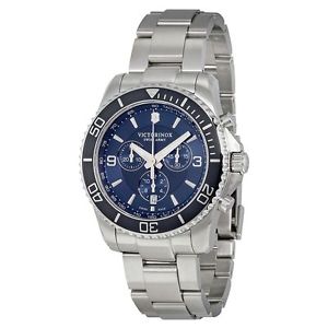 Victorinox 241689 Mens Blue Dial Analog Quartz Watch with Stainless Steel Strap