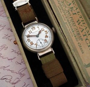 Mint WWI Waltham Watch in Sterling  "J. Depollier & Son" in Orig. Box - SERVICED