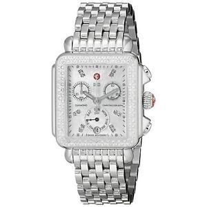 MICHELE WOMEN'S STEEL BRACELET & CASE SWISS QUARTZ MOP DIAL WATCH MWW06P000099