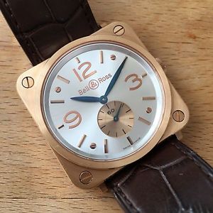 Bell & Ross BRS Mechanique 18k Solid Rose Gold Watch. Complete B&P