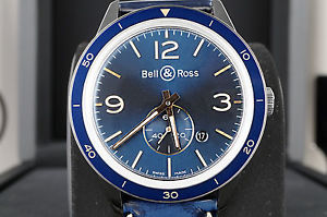 Bell & Ross Vintage Aeronavale BRV123-BLU-ST/SCA Automatic Mens Watch Blue Strap
