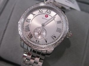 HOT NEW Michele Harbor St. Steel Silver Tone Diamond Ladies Watch MWW28A000001