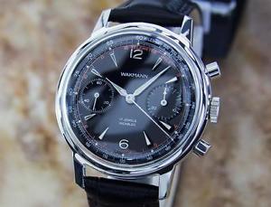 Wakmann France Men's 1960s Rare Vintage 36mm Stainless St Chronograph mx93