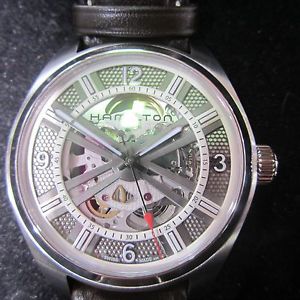 HAMILTON SKELETON MEN'S WATCH AUTOMATIC SAPPHIRE LEATHER SPORT H725155385 NEW