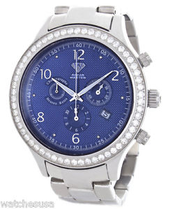 Aqua Master Men's Blue Dial Stainless Steel Diamond Chronograph Watch W140