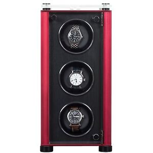 Triple Automatic Watch Winder For Mens Automatic Watches JUVO M3 Black With R...