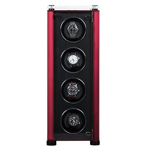Quad Automatic Watch Winder For Mens Automatic Watches JUVO M4 Black Panel Re...
